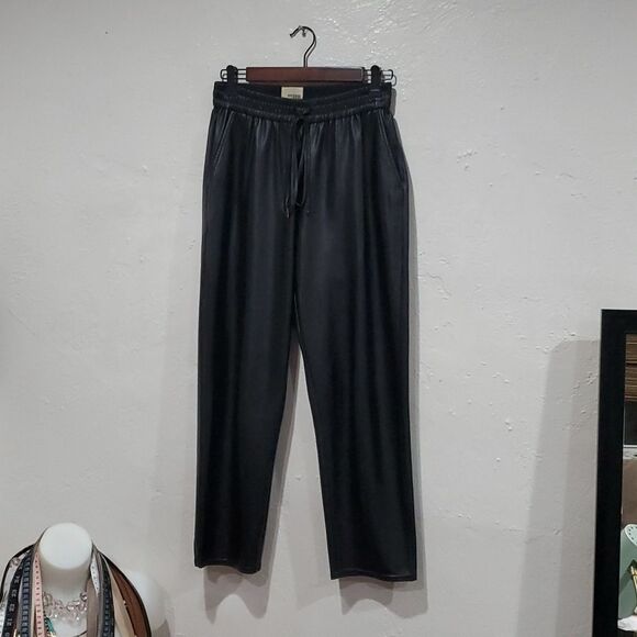 Wilfred Free Faux Leather High Rise Pants with Elastic Waist Size S - Picture 1 of 10
